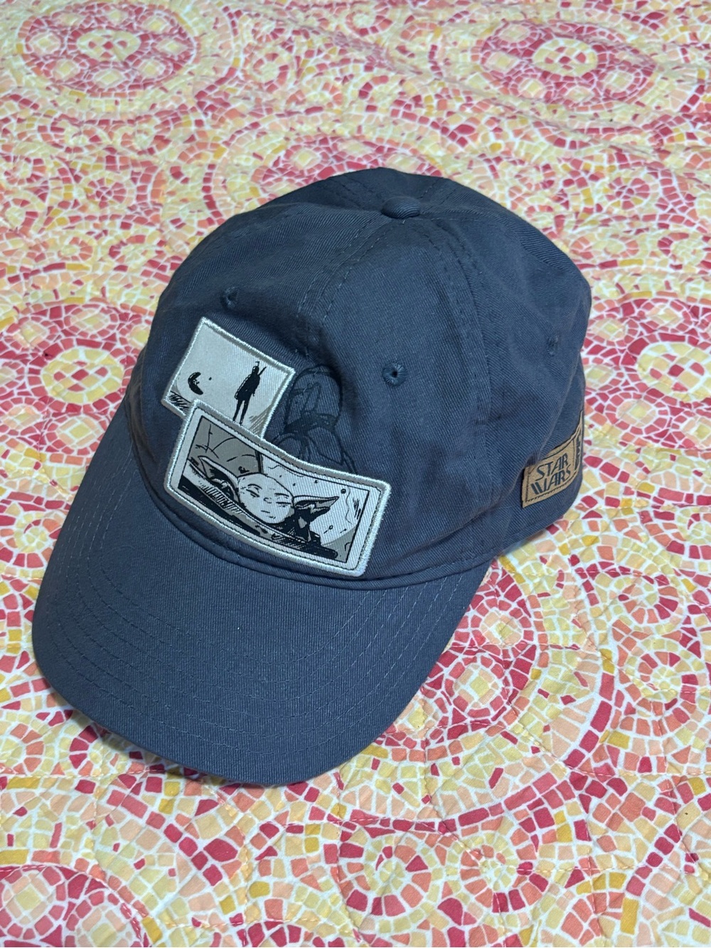 Star Wars The Mandalorian Grogu Baby Yoda Charcoal Gray Baseball Cap Hat
